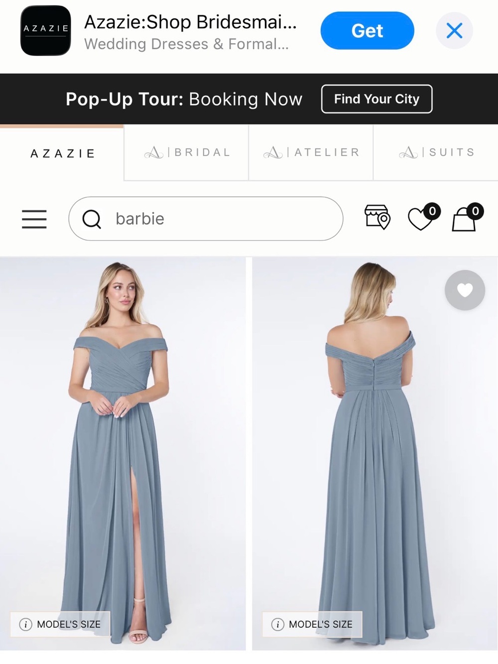 Azazie Dress in Dusty Blue